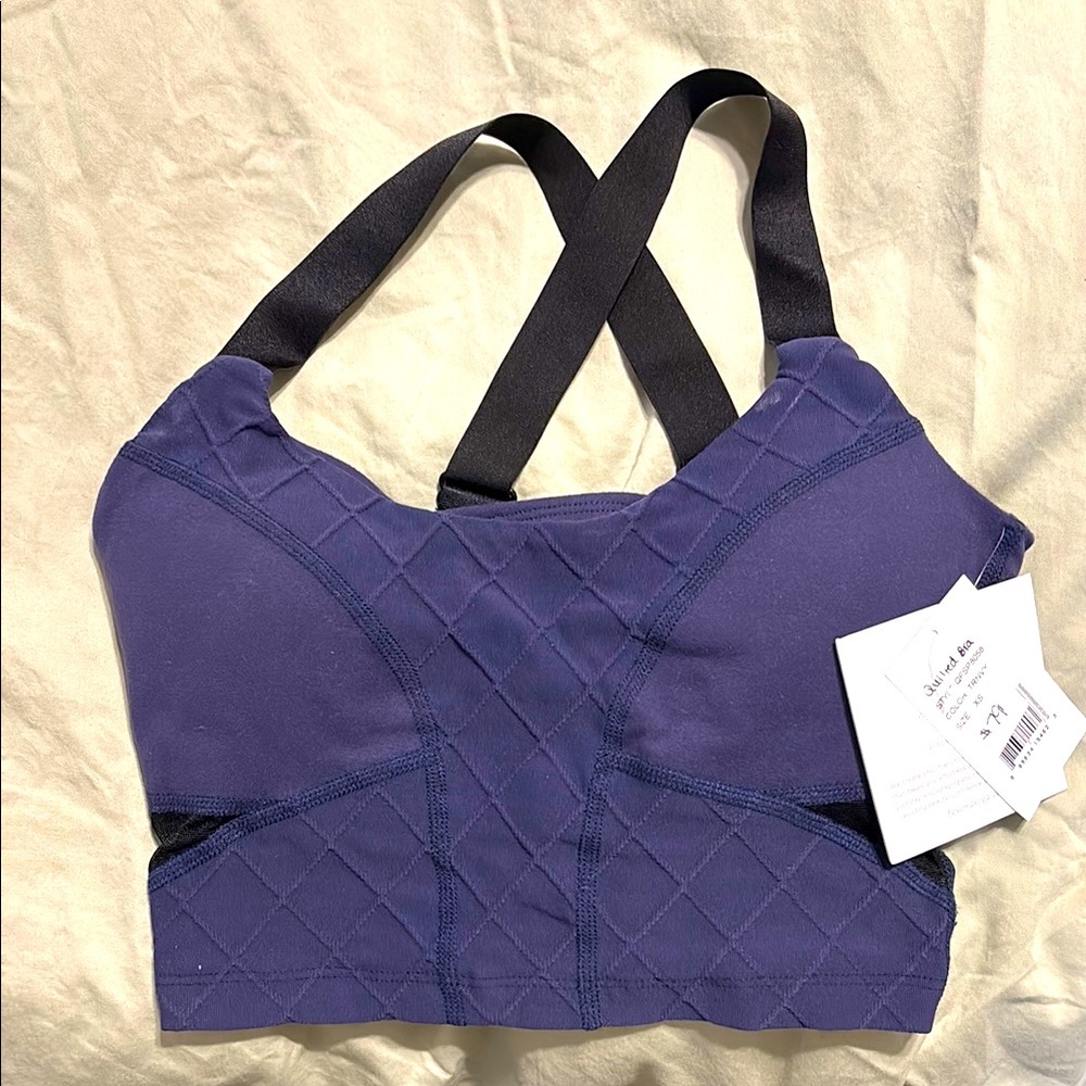 Women's Purple Quilted Sports Bra